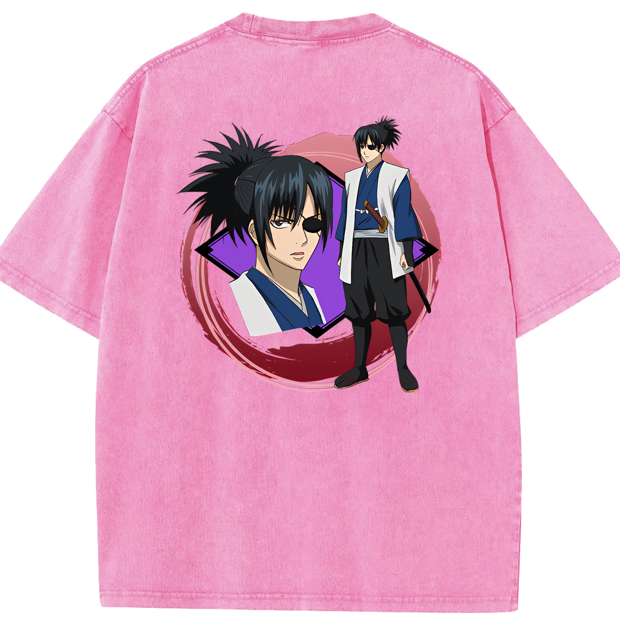 （画像用） ぎんたま 坂田銀時（さかたぎんとき） 神楽 志村新八（しむら しんぱち） GINTAMA Sakata Gintoki Kagura Shimura Shinpachi 綿100% ヴィンテージ風 半袖Tシャツ（背面プリント）